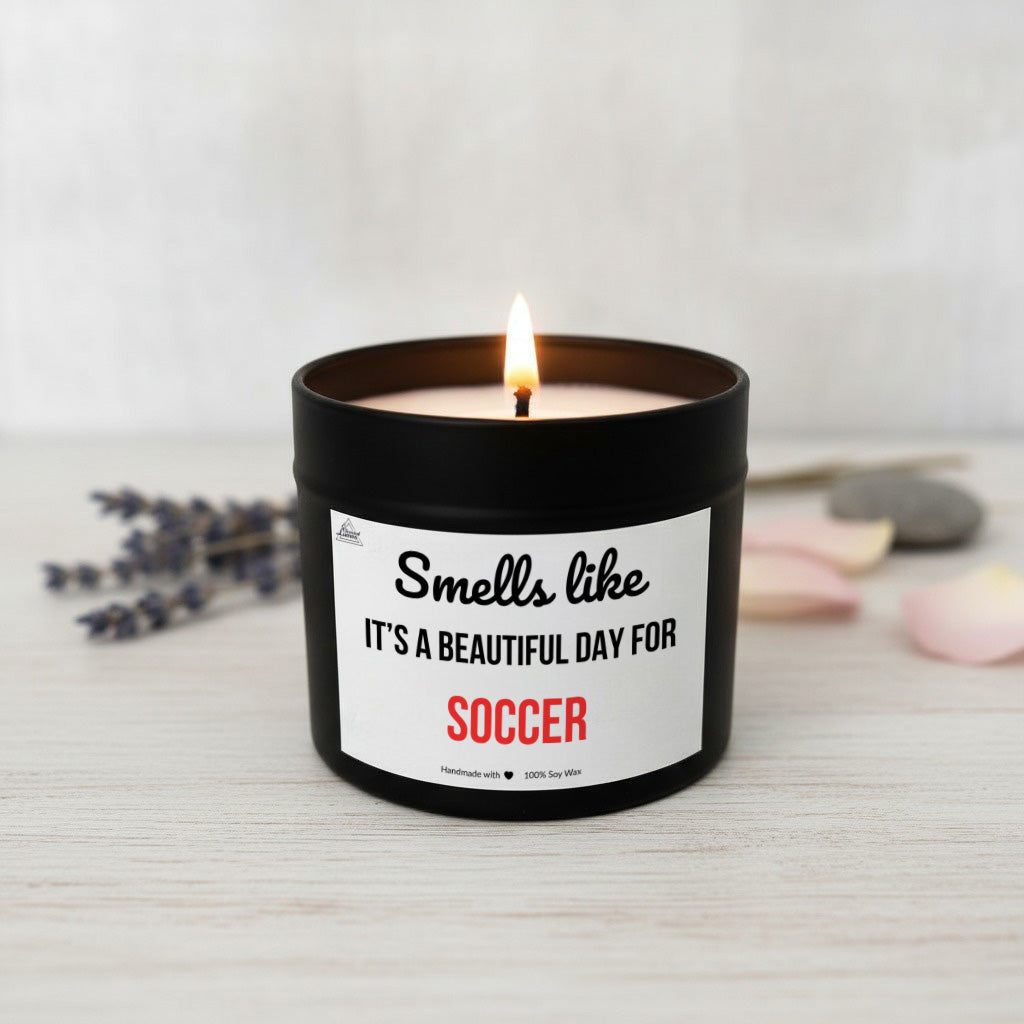 Smells like beautiful day for Soccer Scented Soy Candle