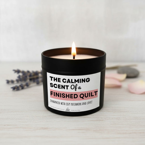 The calming scent of finished quilt Scented Soy Candle
