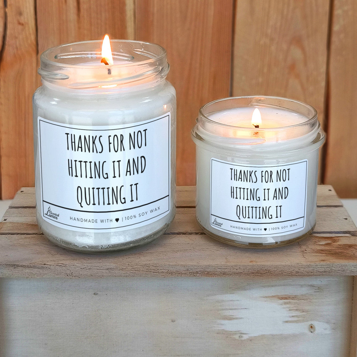 Thanks for not hitting it and quitting it Scented Soy Candle