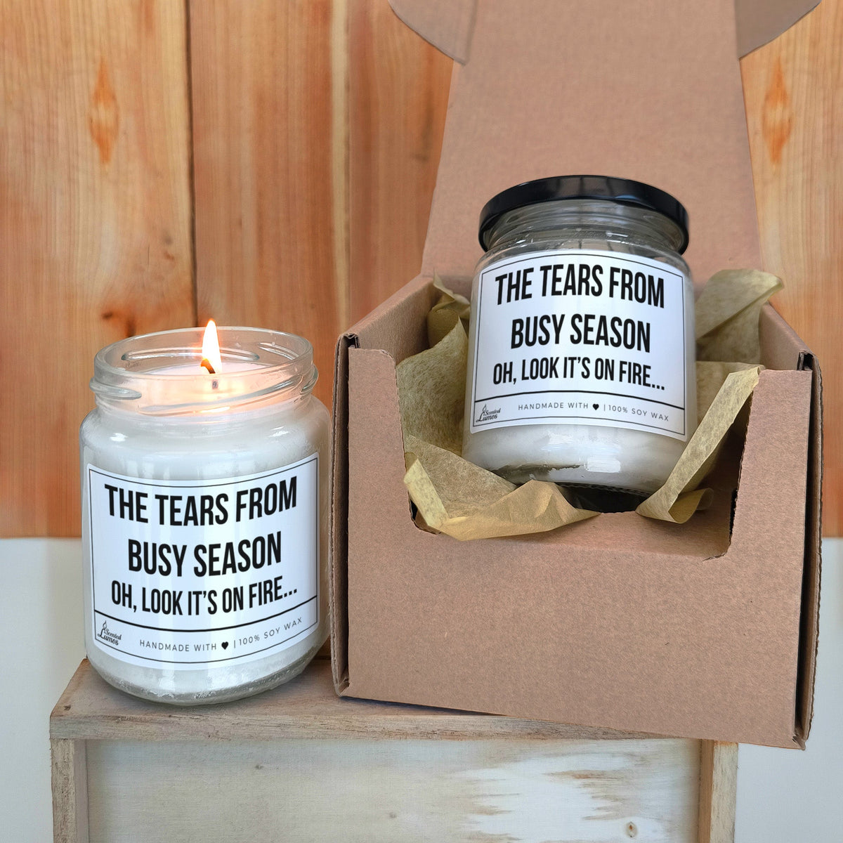 The tears from busy season Scented Soy Candle