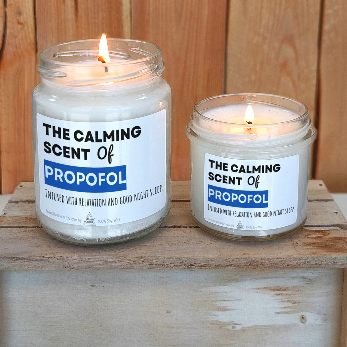 The calming scent of Propofol Scented Soy Candle