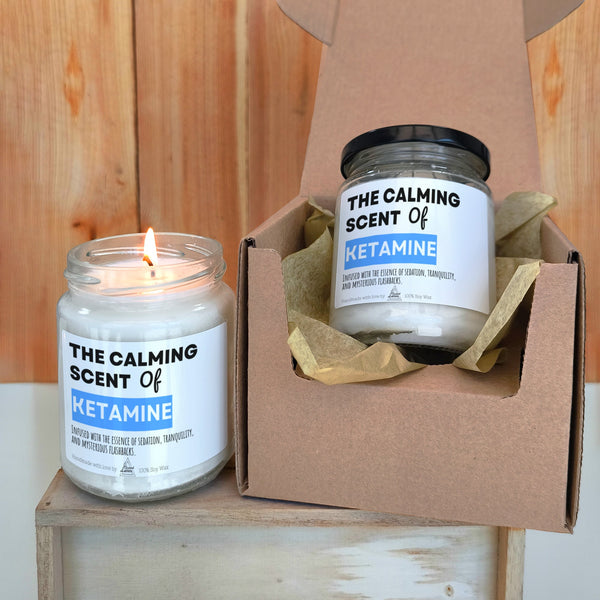 The calming scent of Ketamine Scented Soy Candle