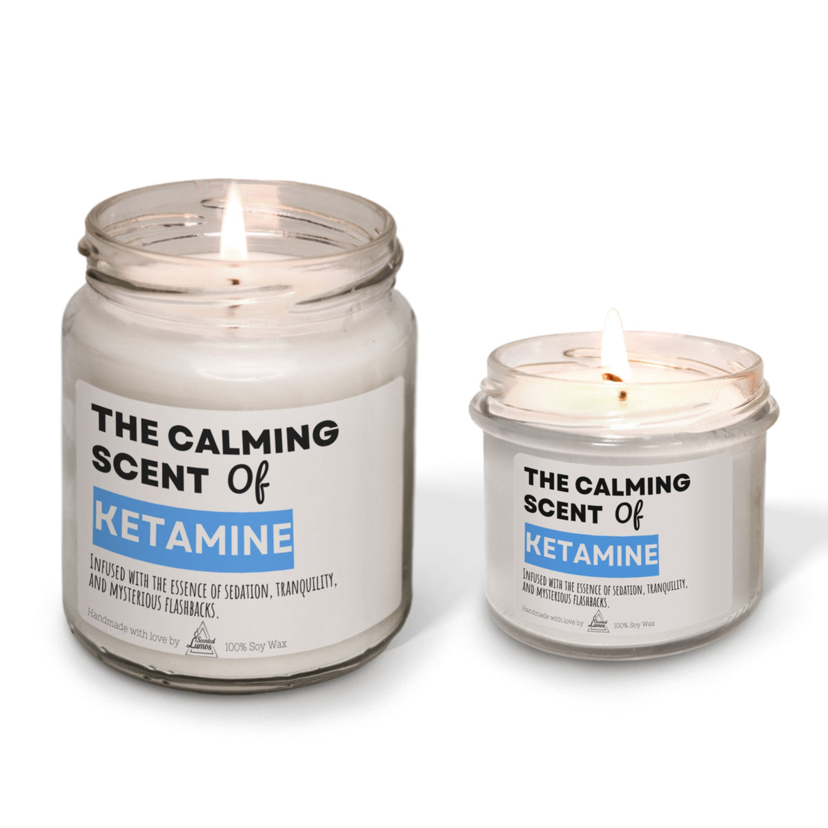 The calming scent of Ketamine Scented Soy Candle