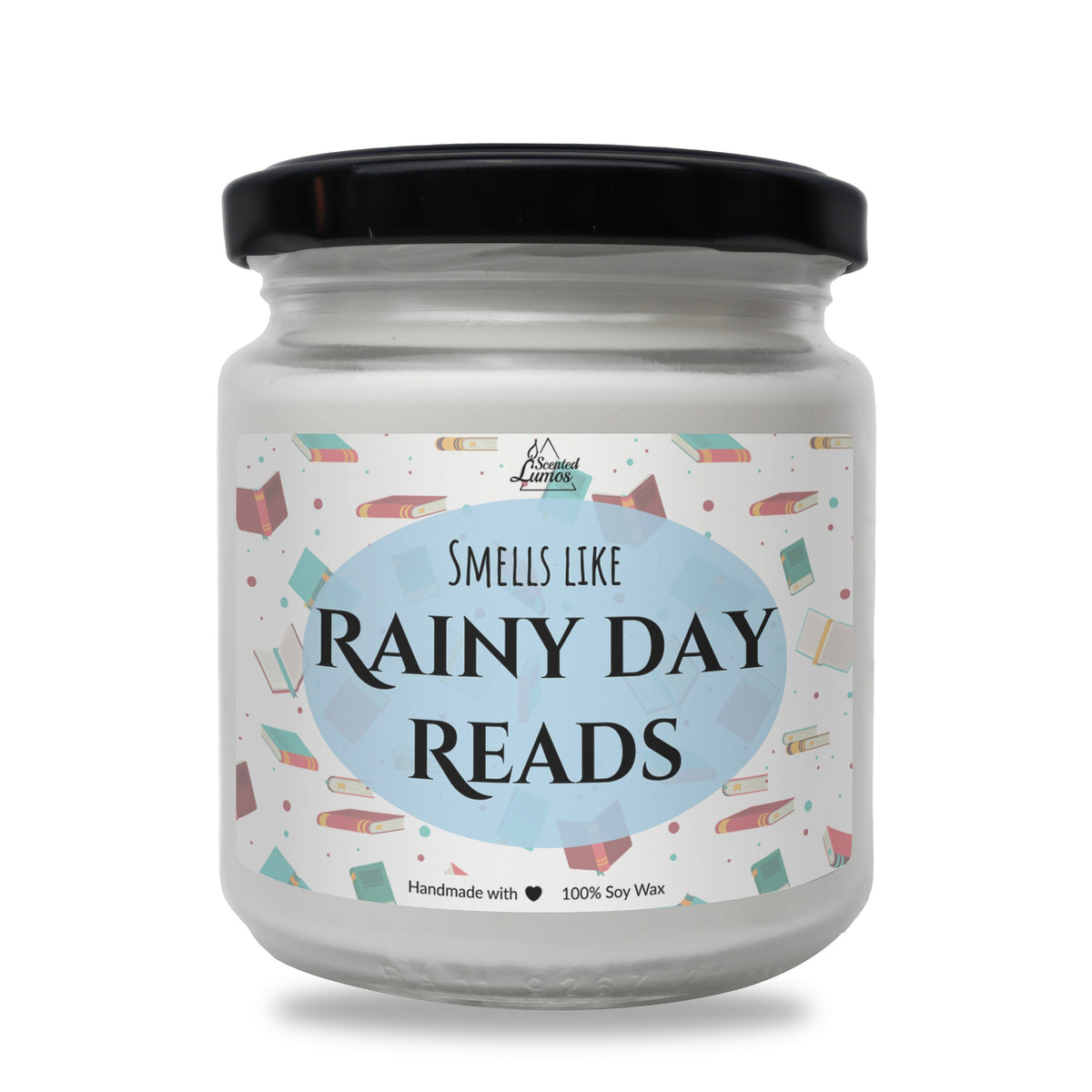 a jar of rain day reads on a white background