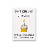 a birthday card with a cupcake on it