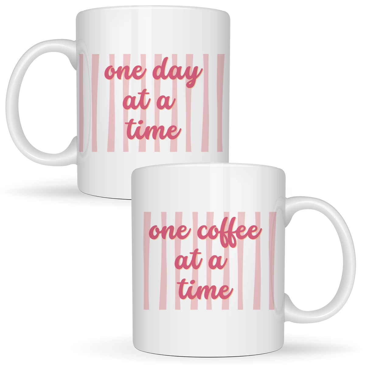 One day at a time, one coffee at a time - White mug - Ceramic Mug 330ml