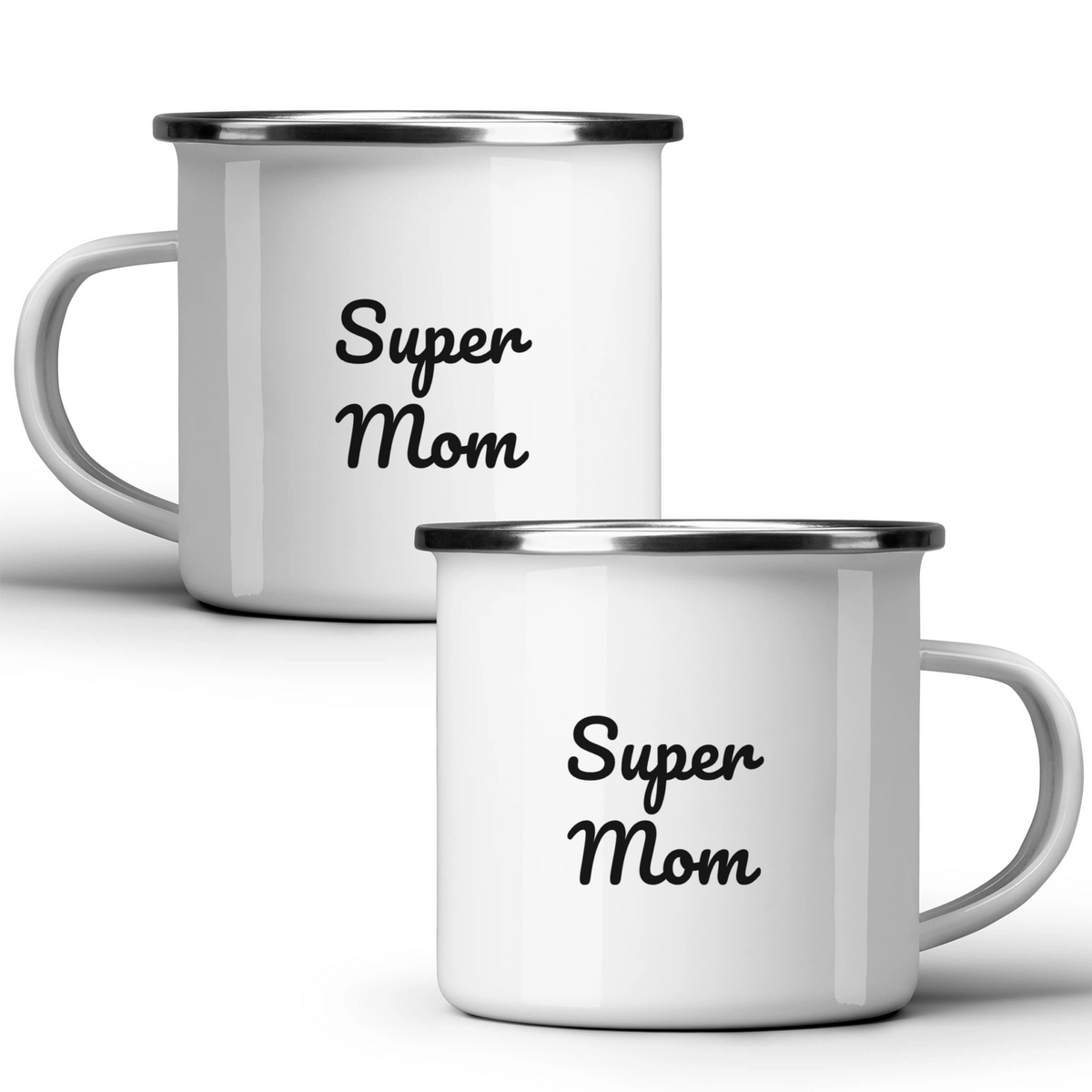 Super Mom - White mug - Metal Mug 370ml