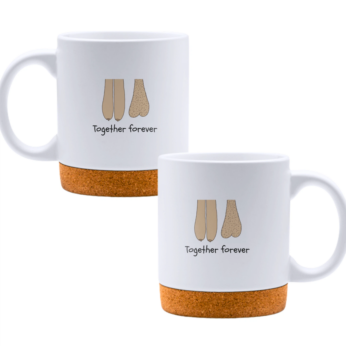 Together forever - White mug - Ceramic Mug with Cork 320ml