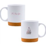 It's time for... books & coffee - White mug - Ceramic Mug with Cork 320ml