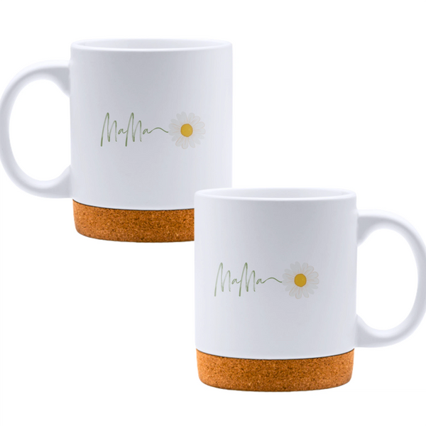 Mama - White mug - Ceramic Mug with Cork 320ml