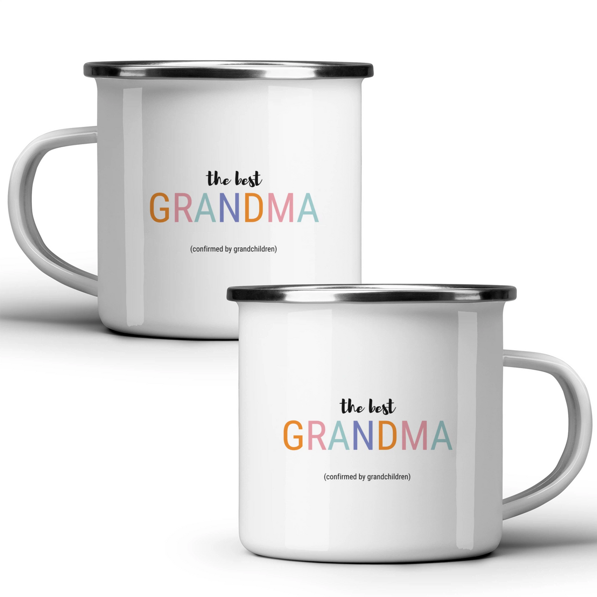 The best grandma (confirmed by grandchildren) - White mug - Metal Mug 370ml