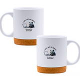 I will not be happy to assist if necessary - White mug - Ceramic Mug with Cork 320ml