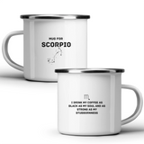 Mug for Scorpio: I drink my coffee as black as my soul and as strong as my stubbornness - White mug - Metal Mug 370ml