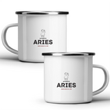 Authentic Aries, personalized date - White mug - Metal Mug 370ml
