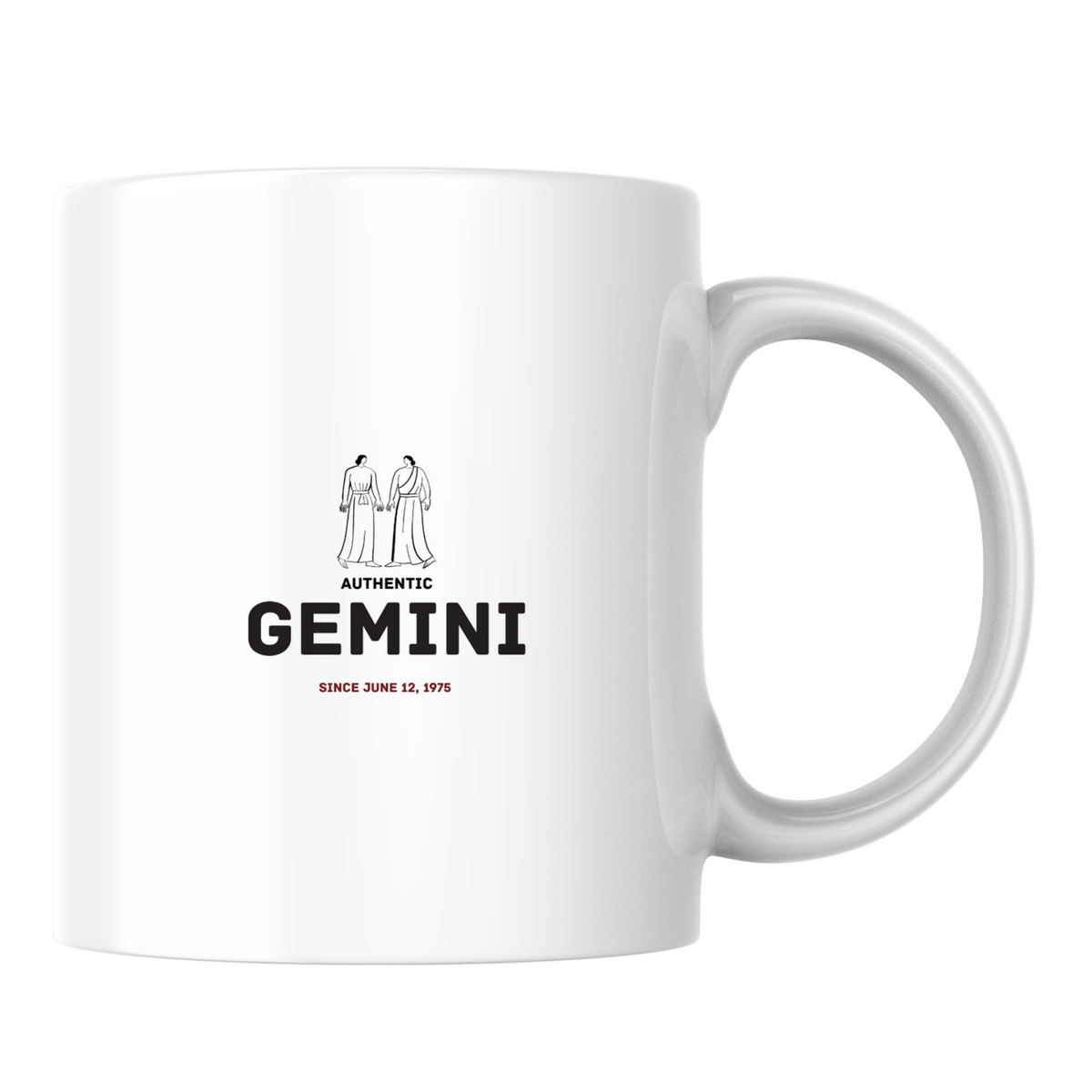 Authentic Gemini, personalized date - White mug - Ceramic Mug 330ml