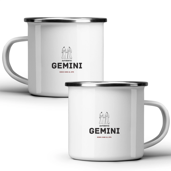 Authentic Gemini, personalized date - White mug - Metal Mug 370ml
