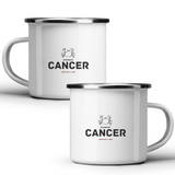 Authentic Cancer, personalized date - White mug - Metal Mug 370ml