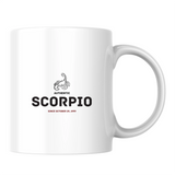 Authentic Scorpio, personalized date - White mug - Ceramic Mug 330ml