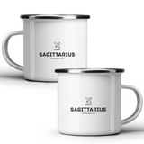 Authentic Sagittarius, personalized date - White mug - Metal Mug 370ml