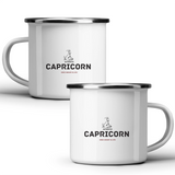 Authentic Capricorn, personalized date - White mug - Metal Mug 370ml