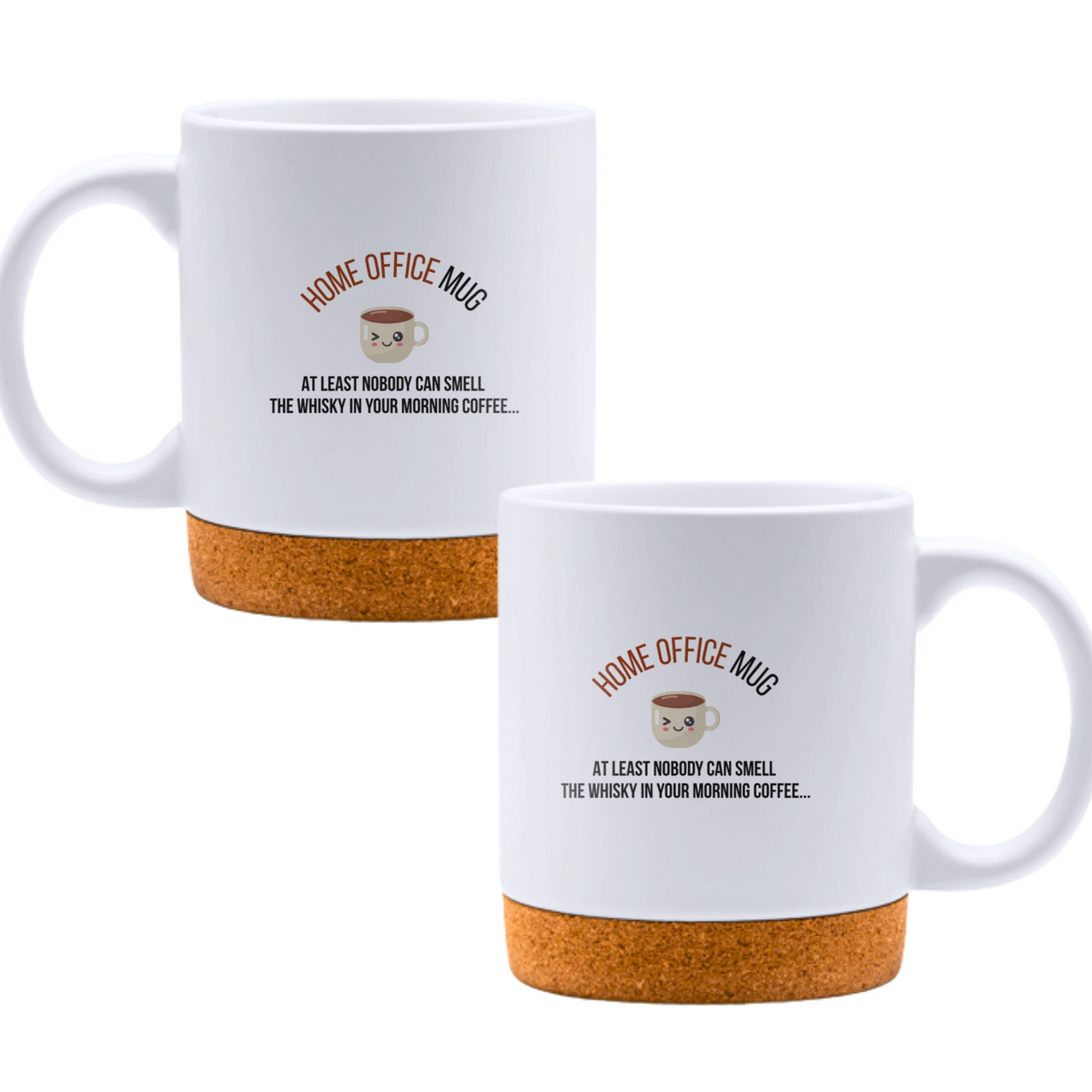 Home office mug: at least nobody can smell the whisky in your morning coffee... - White mug - Ceramic Mug with Cork 320ml