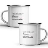 Mother-in-law, noun: a second mother, the best advisor, every son-in-law's joy! - White mug - Metal Mug 370ml